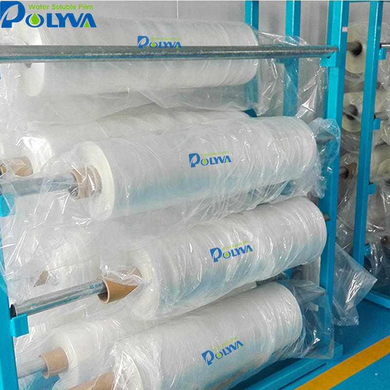 Factory price degradable quickly toilet blue bubble embossed cold pva water soluble packing film