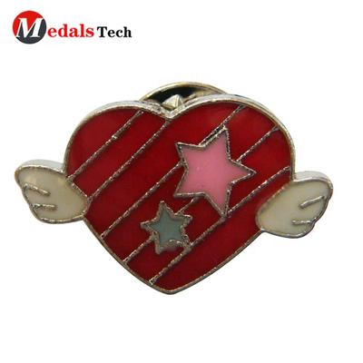 Amazon Fashion individual character metal custom made heart shape enamel embossed pewter anger lapel pin