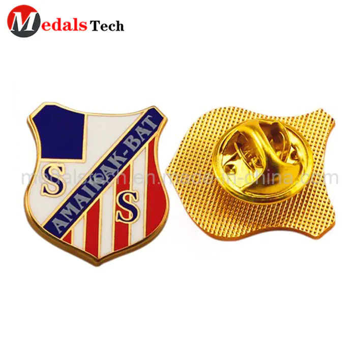 Cheap custom gold plated hard enamel lapel pin with butterfly clutch