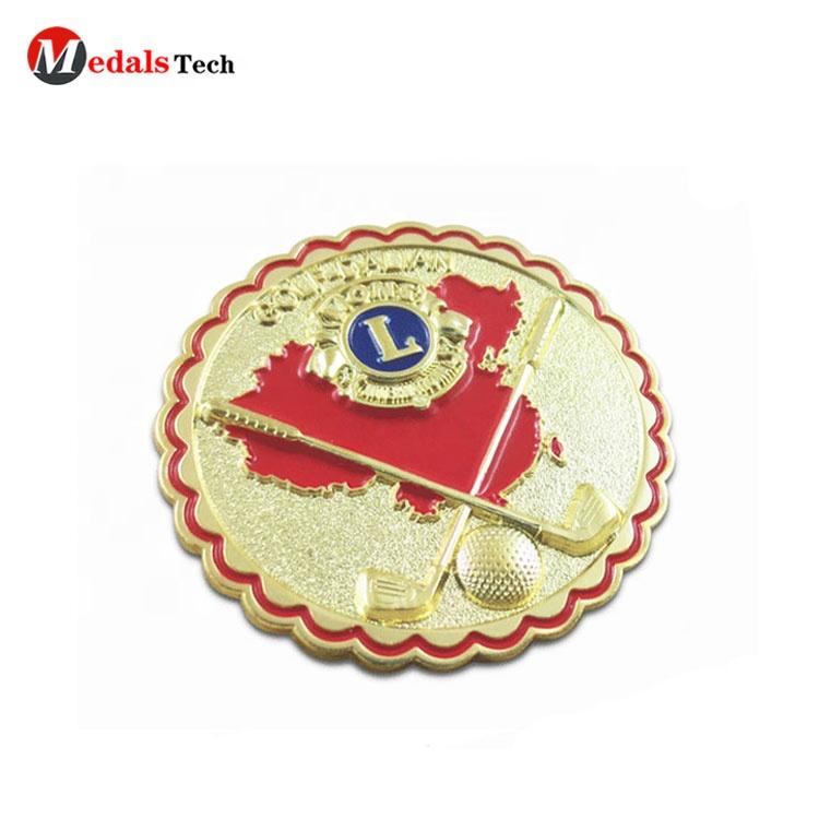 Professional promotion custommetal soft enamel golf club lapel pin badge with 3d design