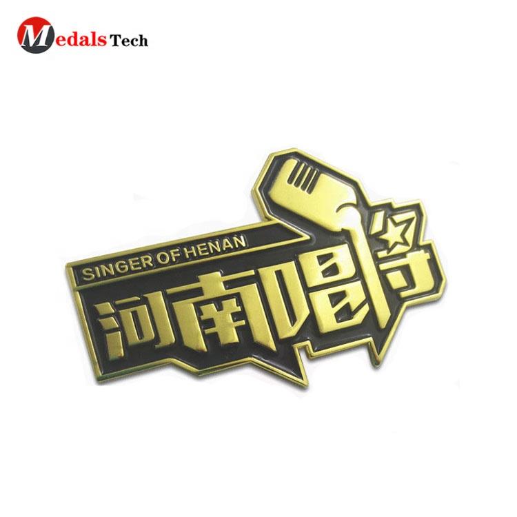 Promotion transparent paint metalantique bronze brass polish custom 3D singing souvenir pin badge