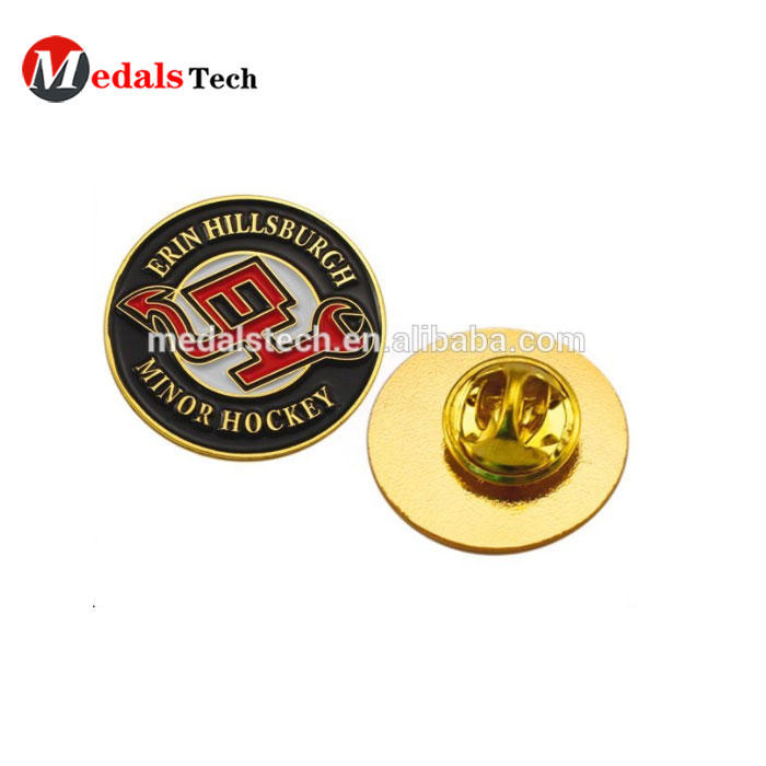 Promotional nice quality custom security champion event metal gold lapel pin