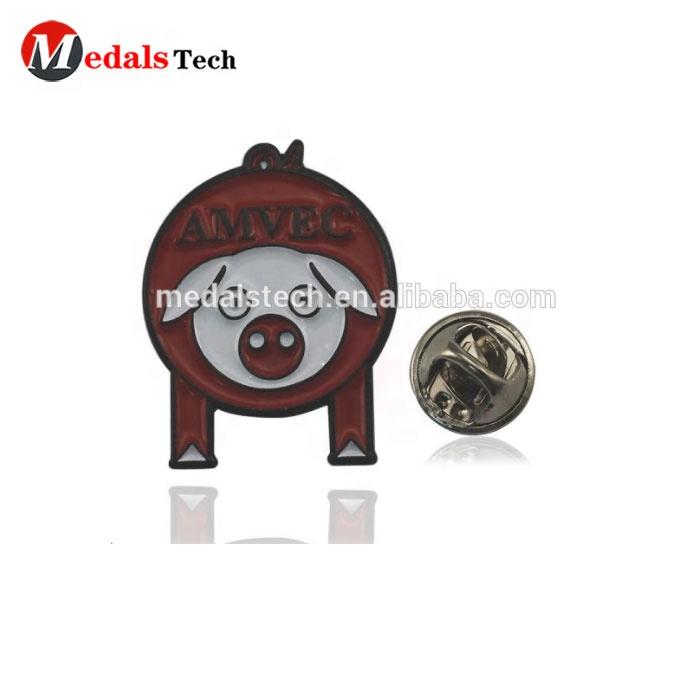Custom cute cartoon metal silver iron cartoon character hard enamel cat lapel pins with box
