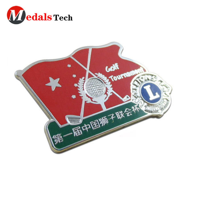 China Professional custom make flag shape golf ball club logo hard enamel national lapel pins