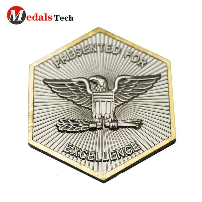 Personalized design glitter color filled enamel 3D wing shape eagle stone badge lapel pins with your logo