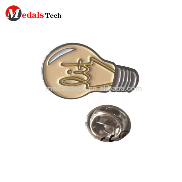 OEM service black nickel plated color filled custom iron bulb lapel pins