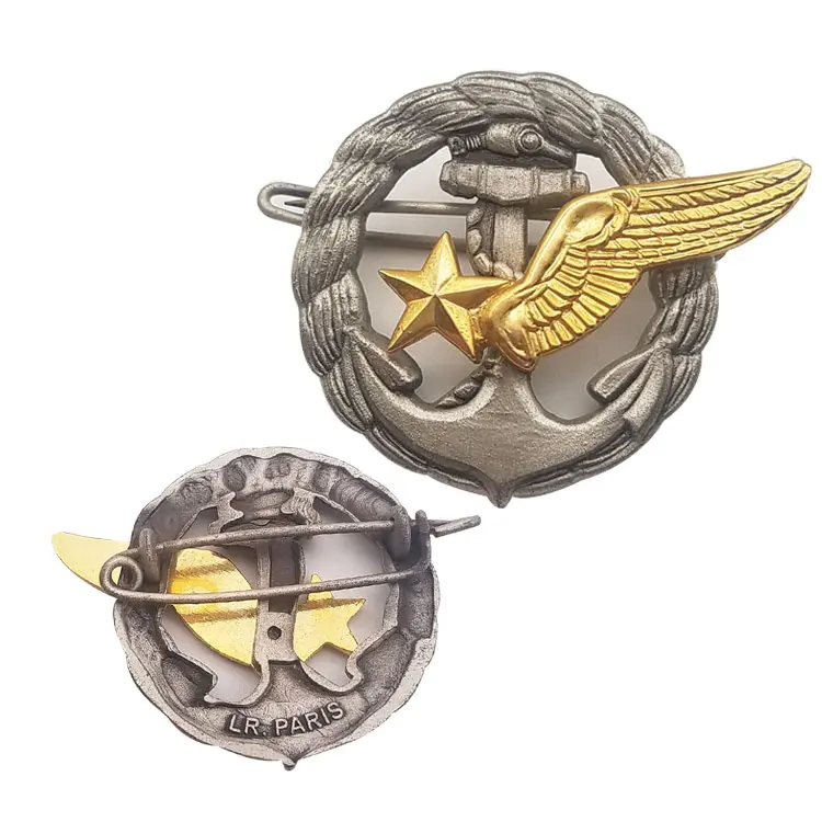 Guangdong factory price wholesale custom game movies antique double plated metal pilot wings pin badge