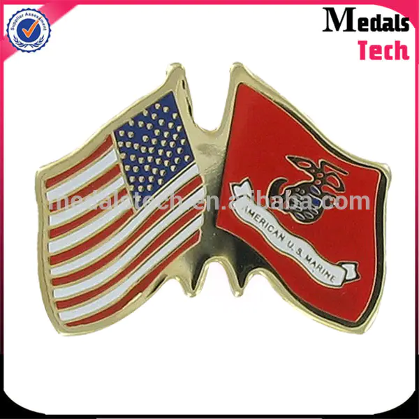 hard enamel Malaysia and New Zealand friendship flag metal lapel pin