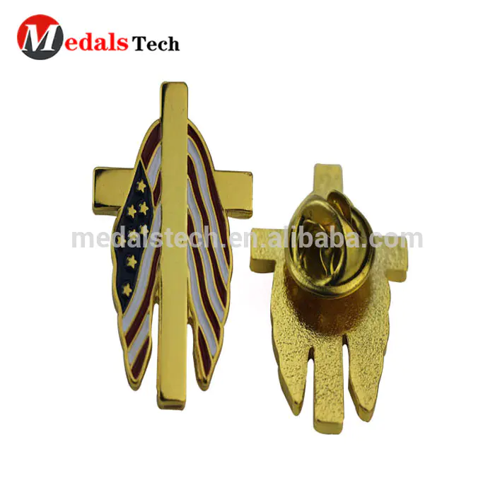 Freemason gold plated 3d embossed color filled iron custom masonic lapel pin