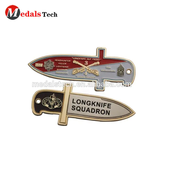 Two tone plating 3D effect unique novelty games movies sword shape lapel pins