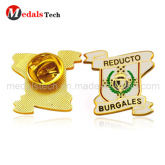 Cheap custom gold plated hard enamel lapel pin with butterfly clutch
