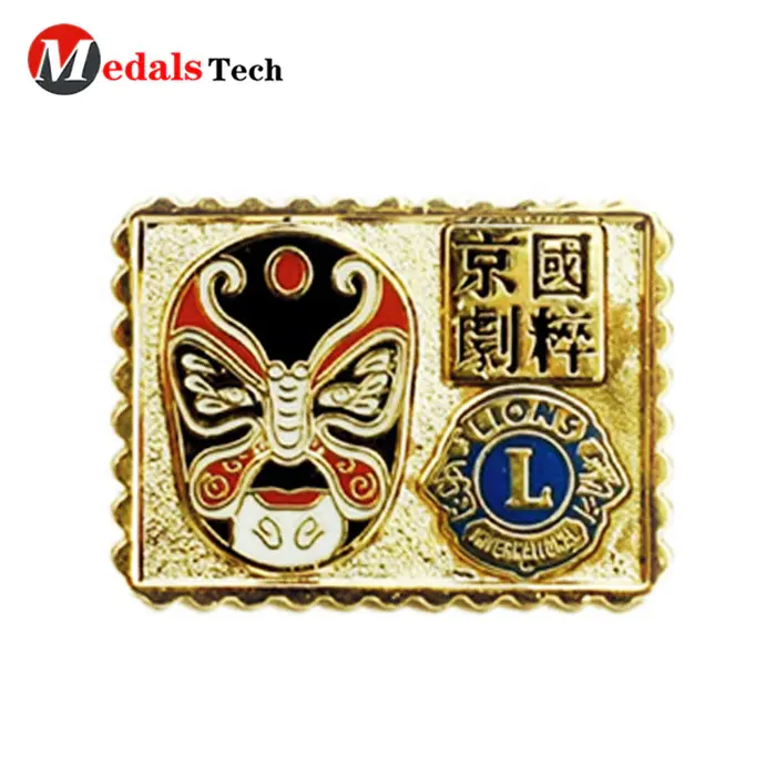 No minimum order color filled metal opera charater face changebadge for clothes personalized logo