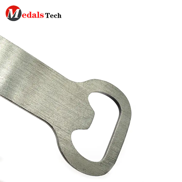 Wholesale custom shapedsilver beer bottle opener with epoxy sticker