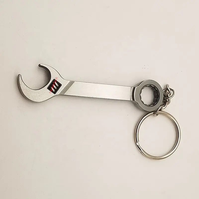 Wholesale custom logo blank antique silver classic wrench tool bottle opener with keyring
