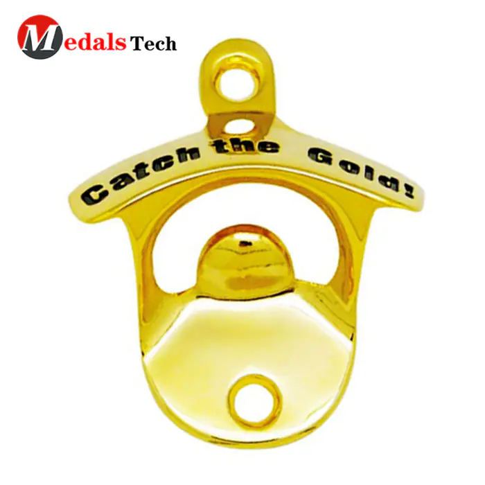 Custom unique antique gold metal anchor shape bottle opener