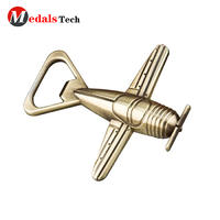 Factory direct sale custom antique brass plated wholesale 3d airplane bottle opener