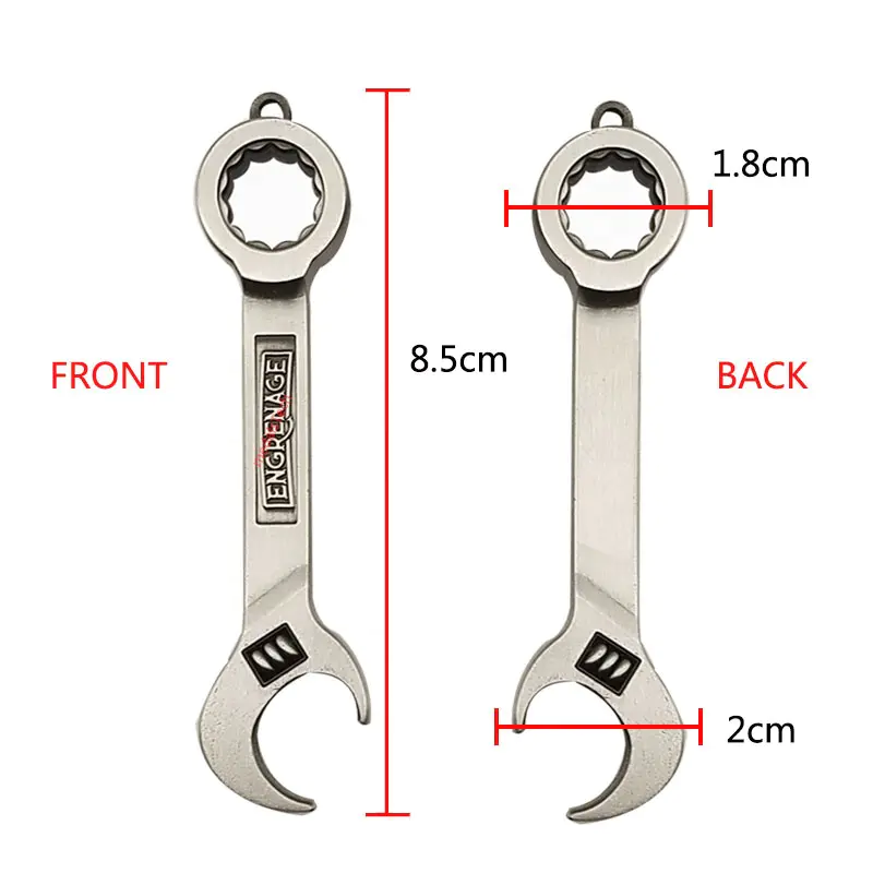 Wholesale custom logo blank antique silver classic wrench tool bottle opener with keyring