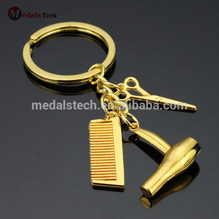 Mini cute metal hair styling tools keychain pocket combs wholesale