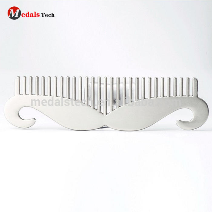 Personalized Custom Stainless Steel Metal Beard Shape Comb For Women