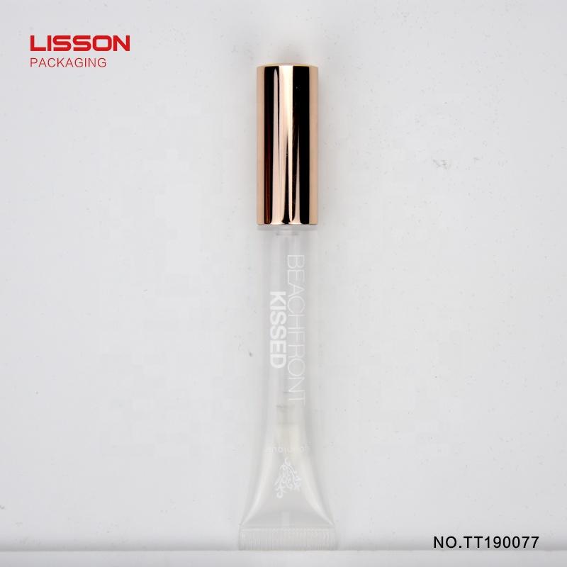 10ml wholesale empty squeeze custom lip gloss tubes with brush applicator