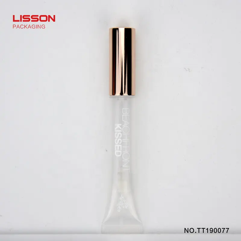 10ml wholesale empty squeeze custom lip gloss tubes with brush applicator