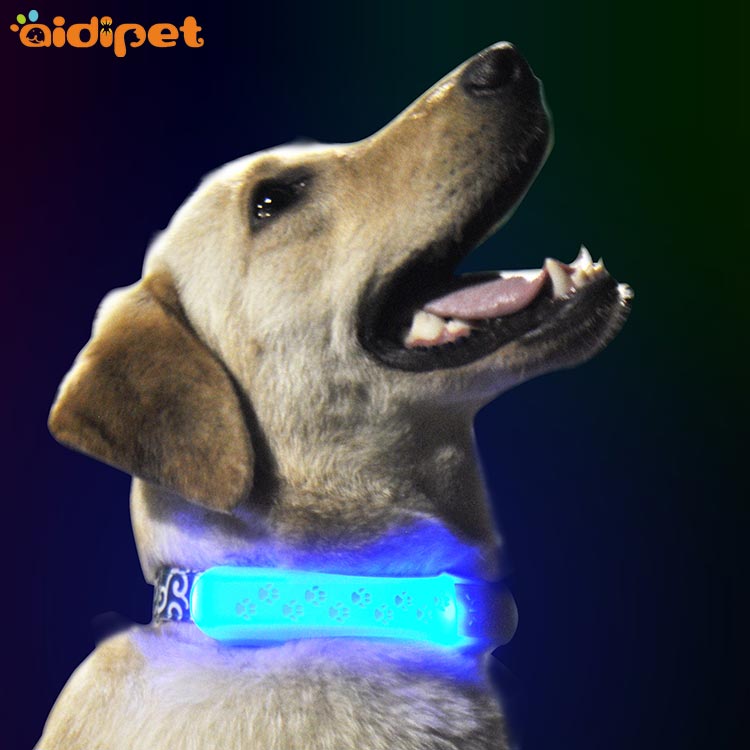 LED shining soft silicone dog print collar cover
