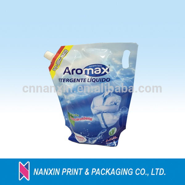 2L liquid spout pouch for laundry detergent nylon packaging bags