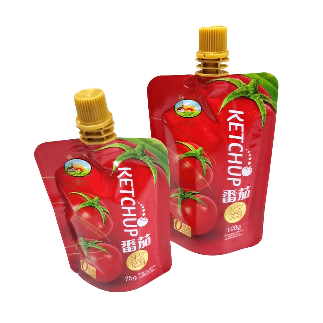Customized 100ML packing bags spout pouch for Ketchup sauce