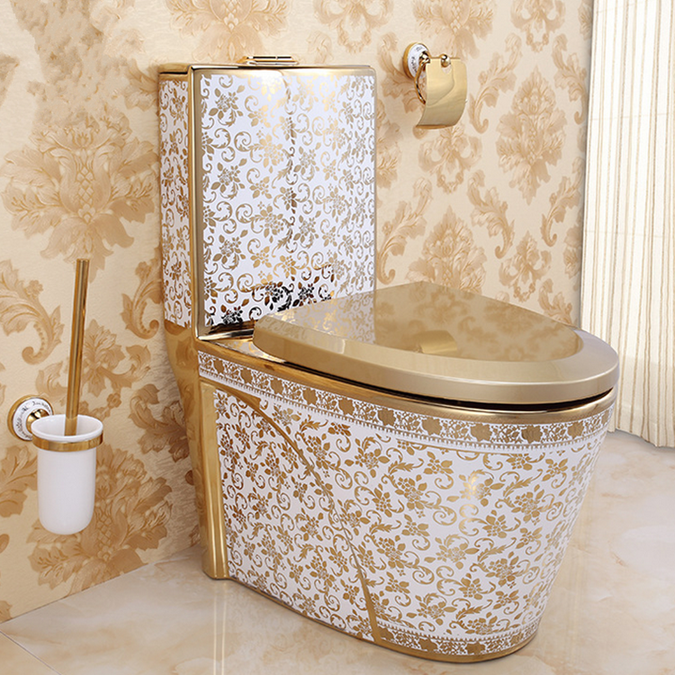 Middle east style luxury design one piece gold plated toilet