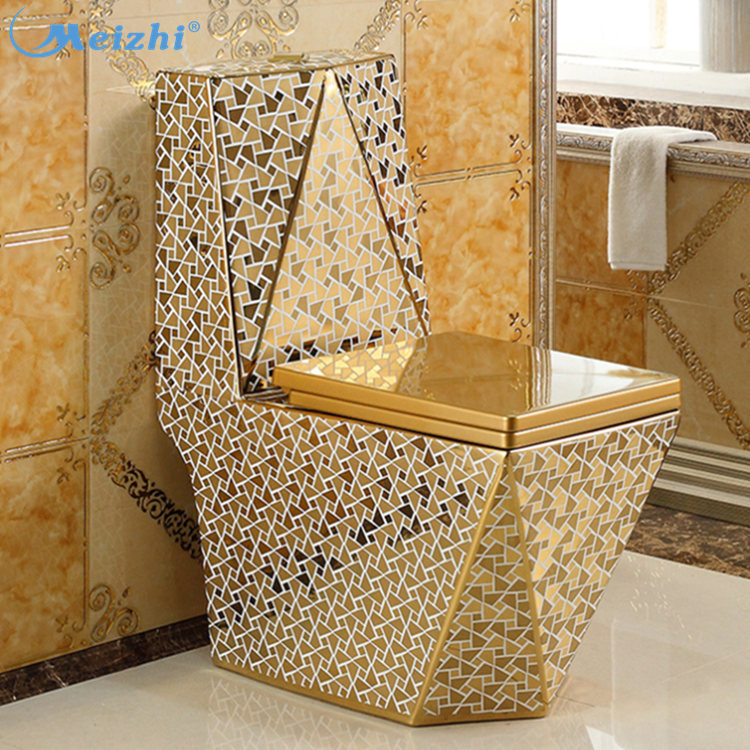 Siphnoic golden color elongated toilet