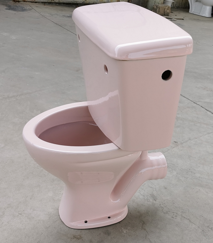 Sanitary ware blue pink colored porcelain toilets with p-trap