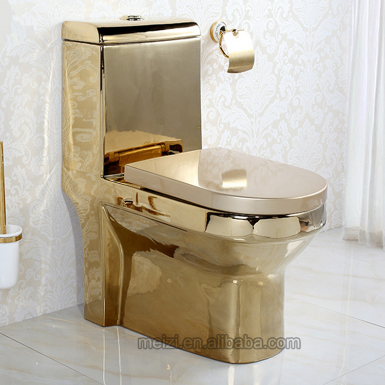 Luxury design one piece gold toilet bowl malaysia price