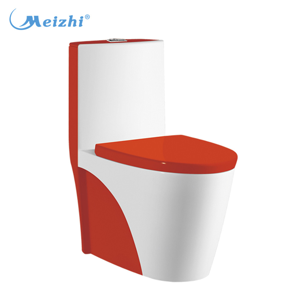 Red color ceramic chaozhou bathroom unit toilet