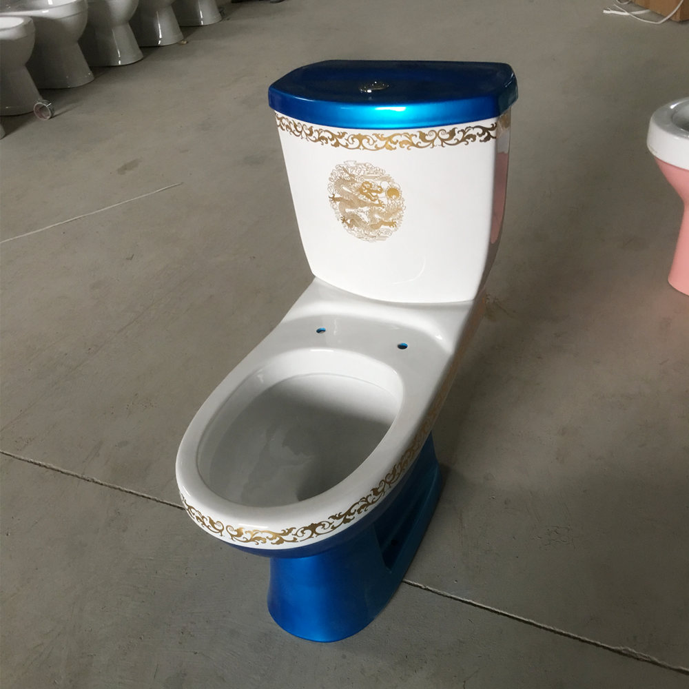 Western washdown two piece toilets in blue color