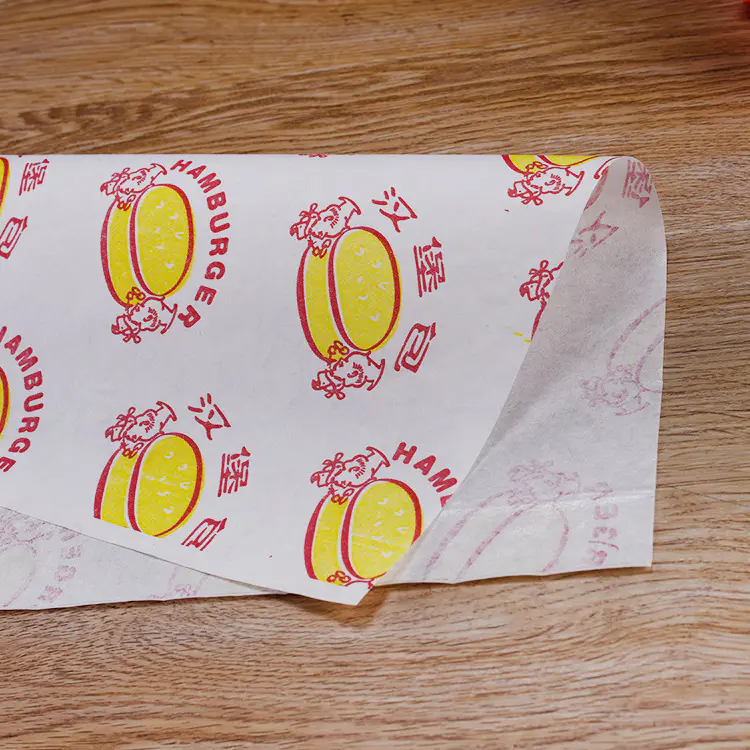Oil Proof FoodBreadPaper Custom Greaseproof For BurgerHealthyWrappers Pockets