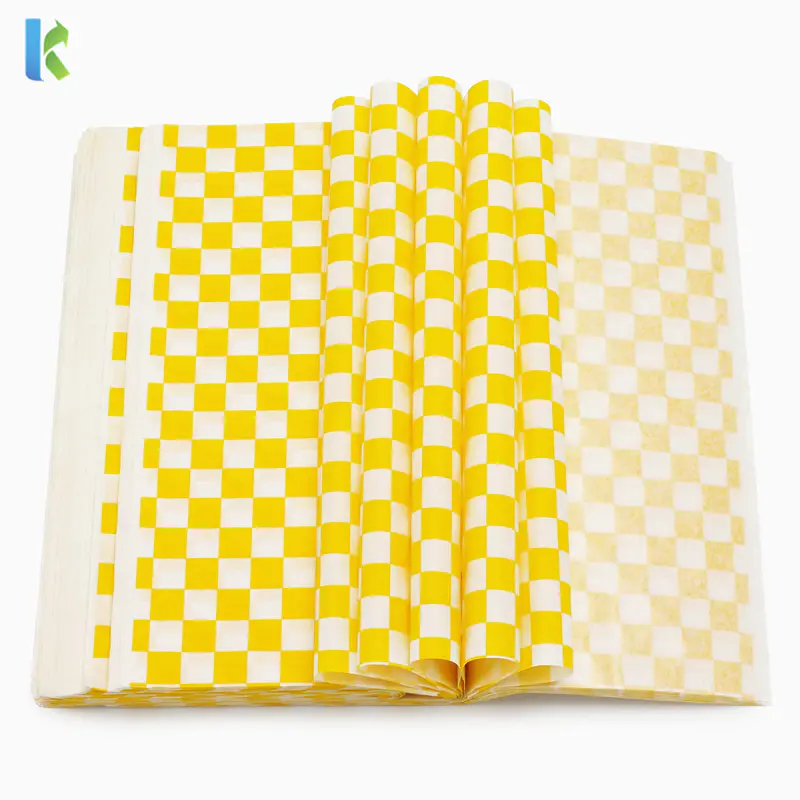High Quality Printing Food Grade Greaseproof Paper for Sandwich Burger Bread Wrapping Packaging