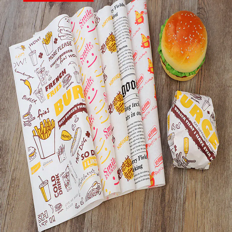 Greaseproof Grease Resistant Perfect Sandwich Wrapping Paper for Food Packaging Fast Food Cheese Basket Liner