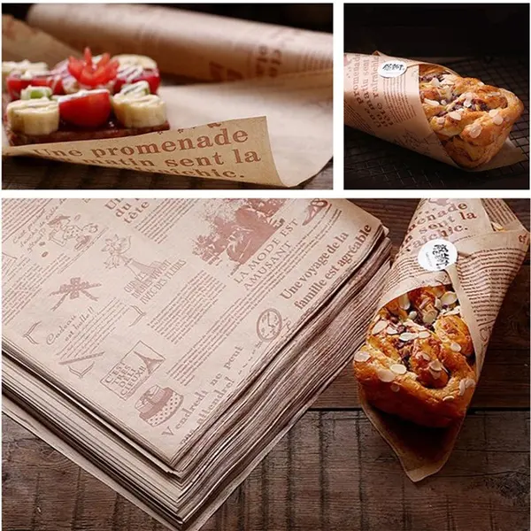Hamburger Packaging Paper Custom Printing Greaseproof Oil Proof Bread Fries Sandwich Burger Wrapper
