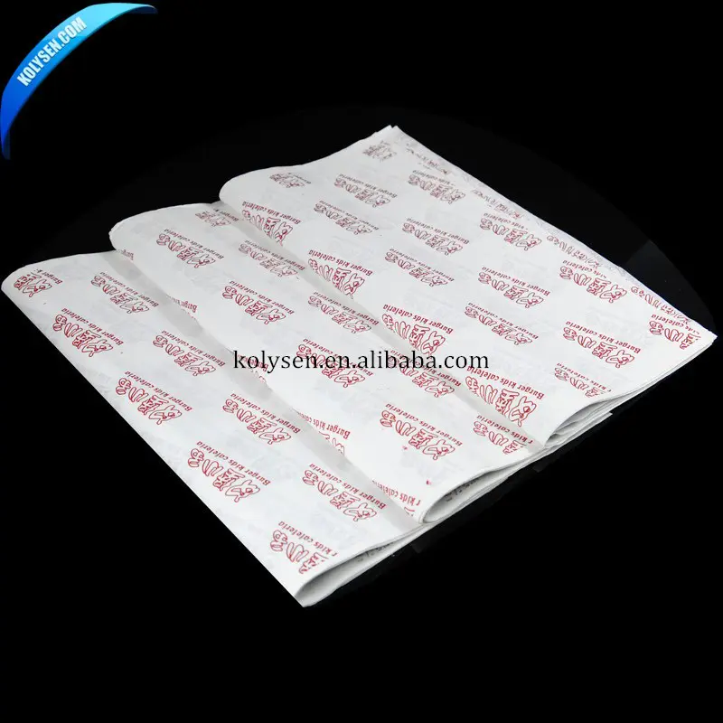 Paper Printbag burger packaging Greaseproofsandwich wrapper wax paper Logo Customfor fried food
