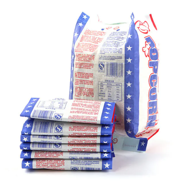 Paper Bag for Snacks Popcorn Microwave Printed Paper Bag