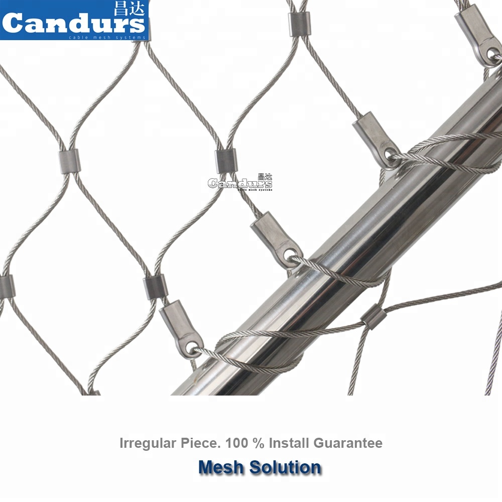 316 Ferrule Type Flexible Stainless Steel Wire Rope Mesh Net For Green  Wall-Candurs