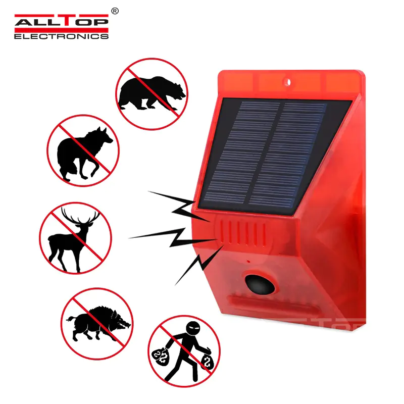ALLTOP Wireless Solar RF Remote Alarm Siren Solar Power Outdoor Sound Light Siren Home Security Alarm System