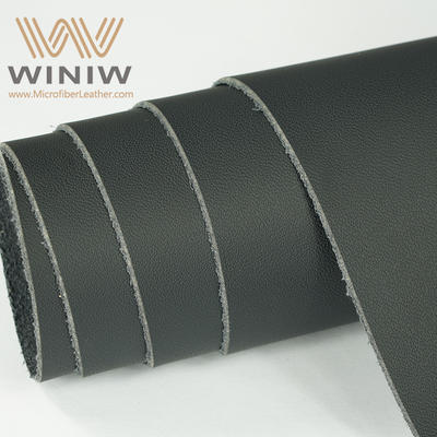 Winiw Black Eco Faux Nappa Skin Thin Leather Fabric High Quality In Stock Ready To Ship