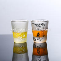 Wholesale 50ml decal logo shot glass, hot sale frosted wine glass for vodka, rum