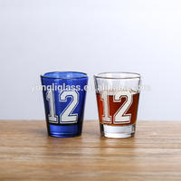 Wholesale 2 oz clear shot glass for bar use, personalized printing logo wine glass