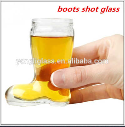 New design boot shape shot glass , unique shaped mini shot glass