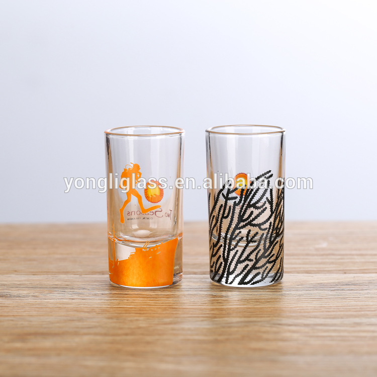 wholesale 30ml shot glass with custom logo for rum