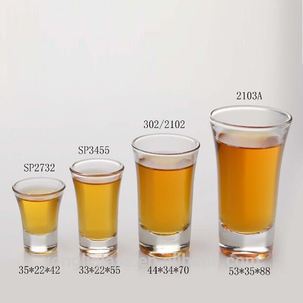 wholesale high quality variety size russian horn glass drinking vodka shot cups