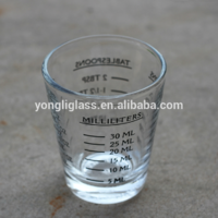 Wholesale glass for Christmas gift, custom print shot glass, Ounce glass cup of espresso cups scale, professional measuring cup