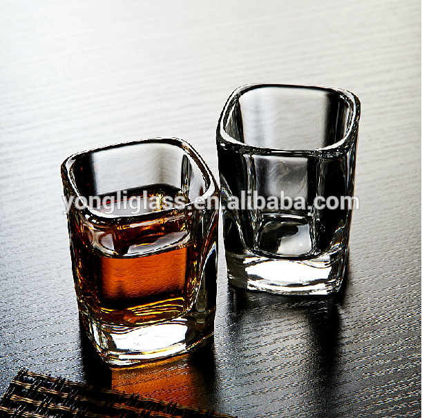 Clear 60ml shot glass, mini shot glass, crystal square shot glasses wholesale